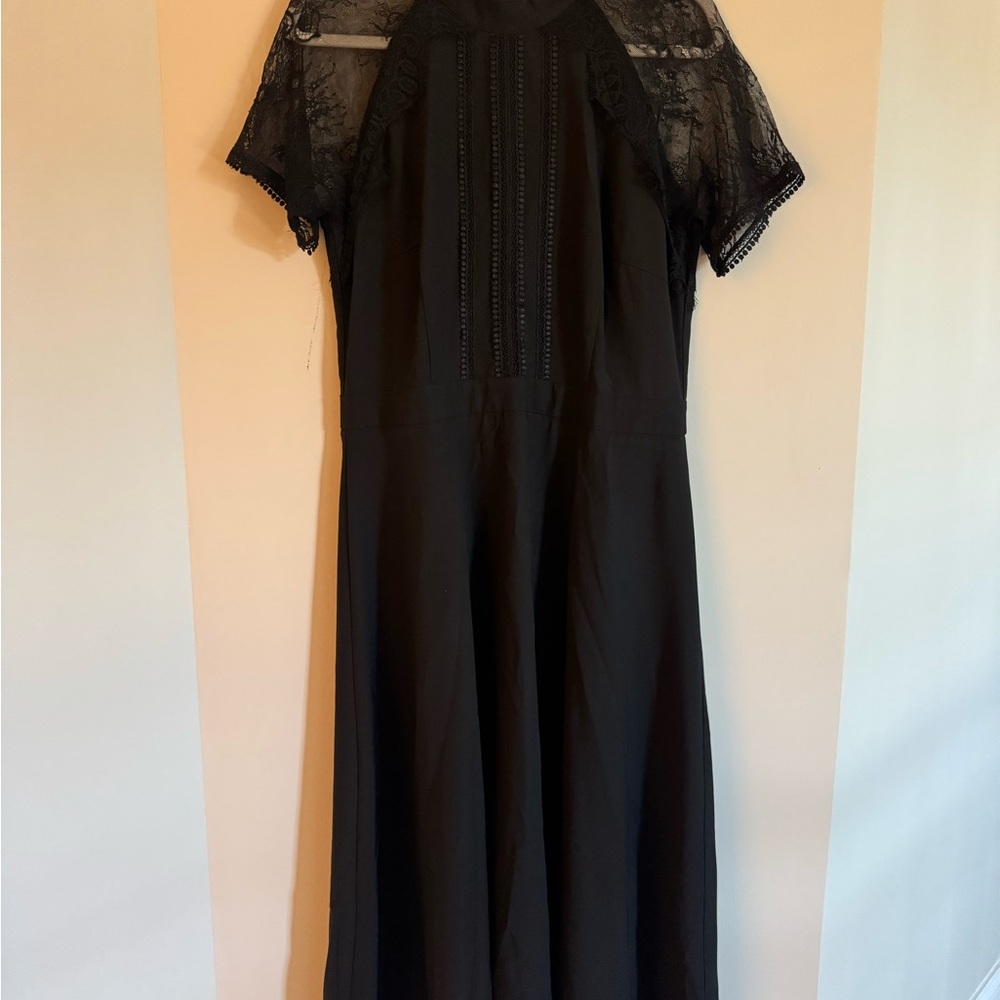 ASOS Liquorish Black Lace Midi Dress - Size 10